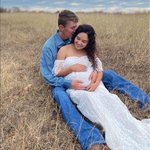 White maternity dress